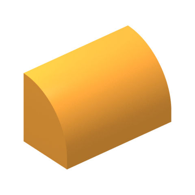 Dakpan, Gebogen 1x2 Bright Light Orange