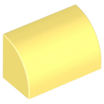 Dakpan, Gebogen 1x2 Bright Light Yellow