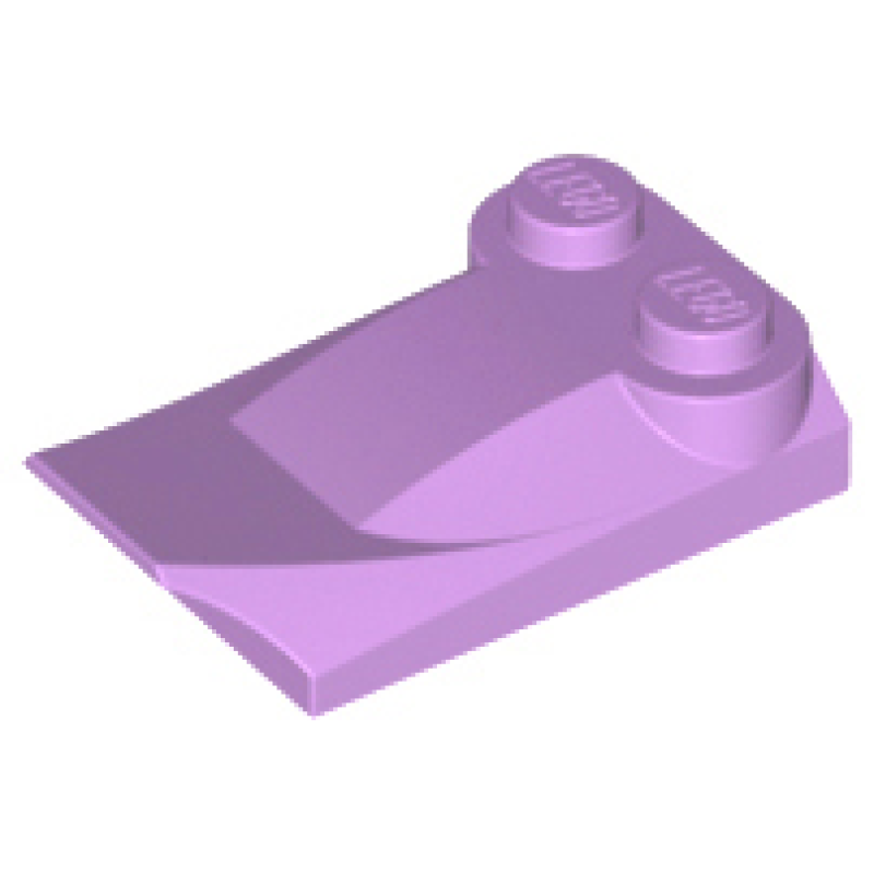 Dakpan, Gebogen 2x3x2/3 met 2 noppen, vleugeleinde Medium Lavender