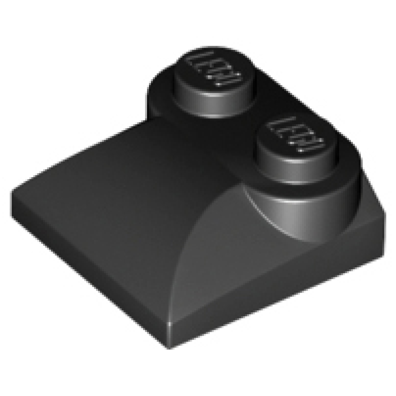 Dakpan, Gebogen 2x2x2/3 met 2 noppen Black
