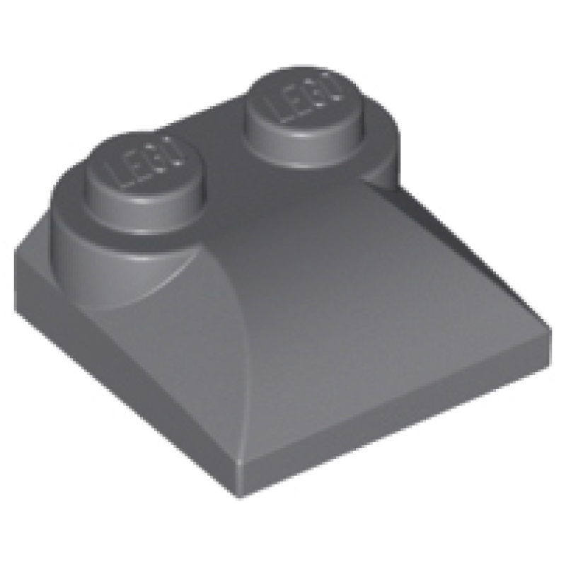 Dakpan, Gebogen 2x2x2/3 met 2 noppen Dark Bluish Gray