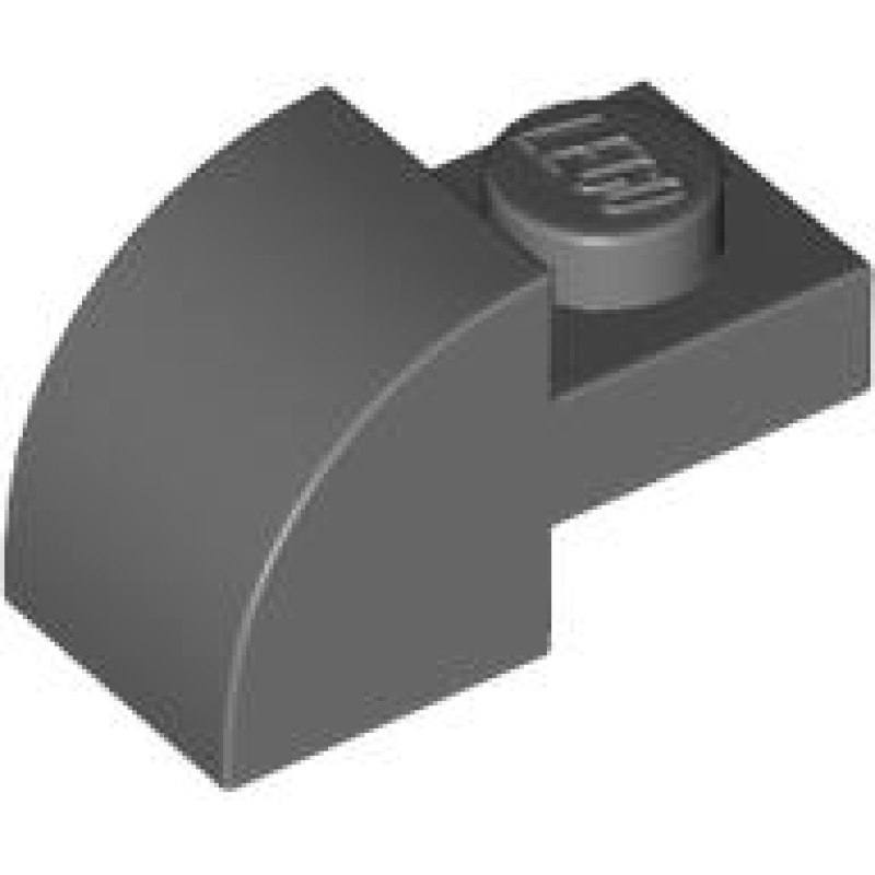 Dakpan, Gebogen 2x1 met verzonken nop Dark Bluish Gray
