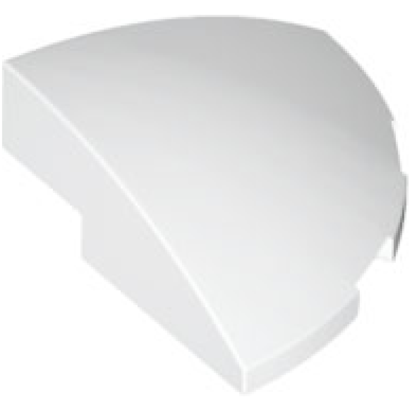 Dakpan, Gebogen 3x3 Hoek Rond White