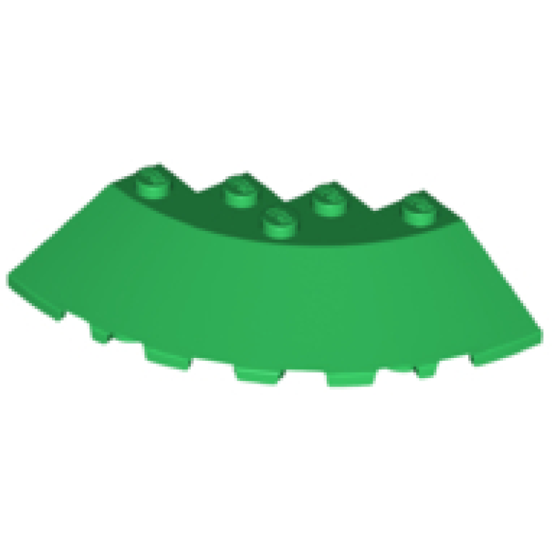 Steen, Rond Hoek 6x6 met 33° dakpan rand Green