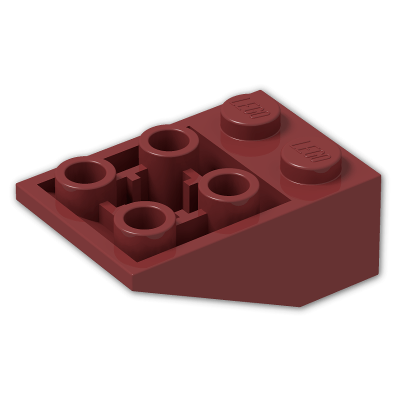 Dakpan, Omgekeerd 33° 3x2 met verbindingen tussen noppen Dark Red