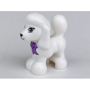 Hond, Poedel met Dark Purple / Medium Lavender Strik White