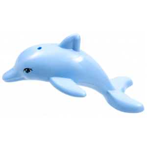 Dolfijn, Springend met ashouder aan onderkant en middel azure ogen Bright Light Blue