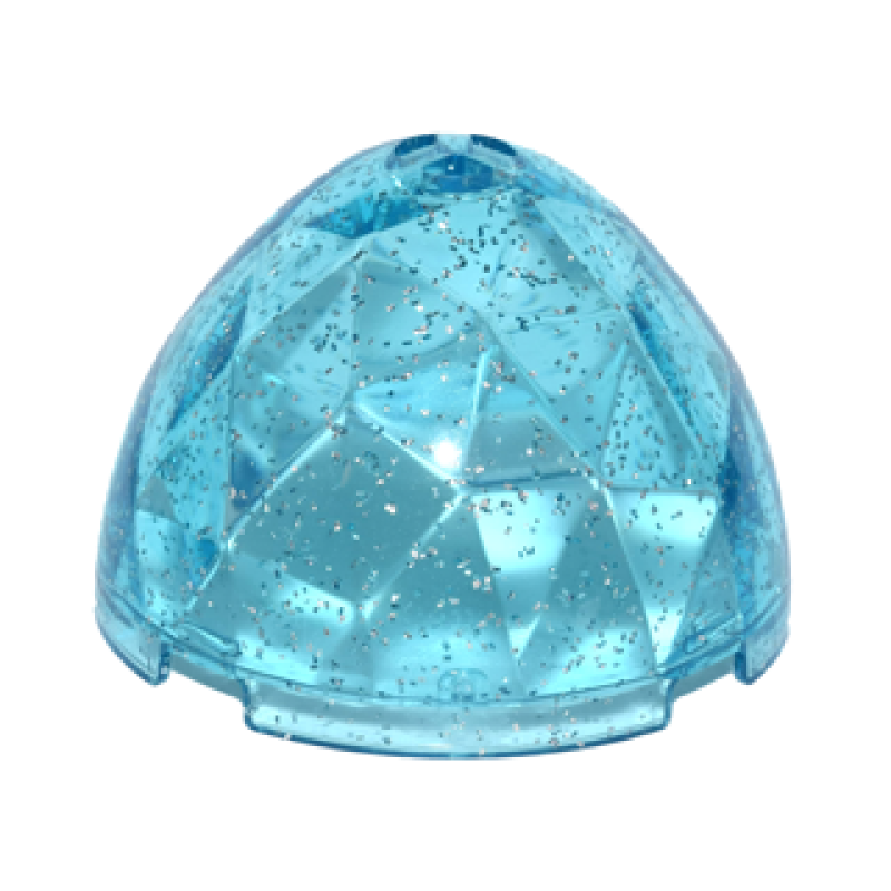 Draken Ei bovenkant 4x4x1 2/3 Glitter Trans Light Blue
