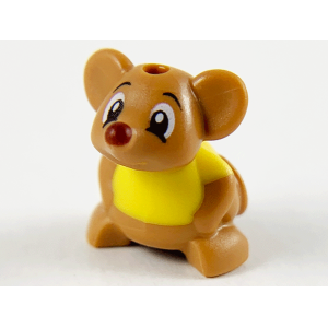 Hamster / Muis met Geel Shirt (Gus) Medium Nougat