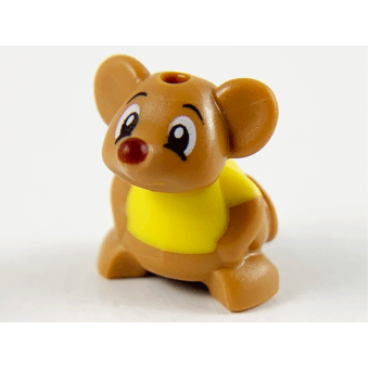 Hamster / Muis met Geel Shirt (Gus) Medium Nougat