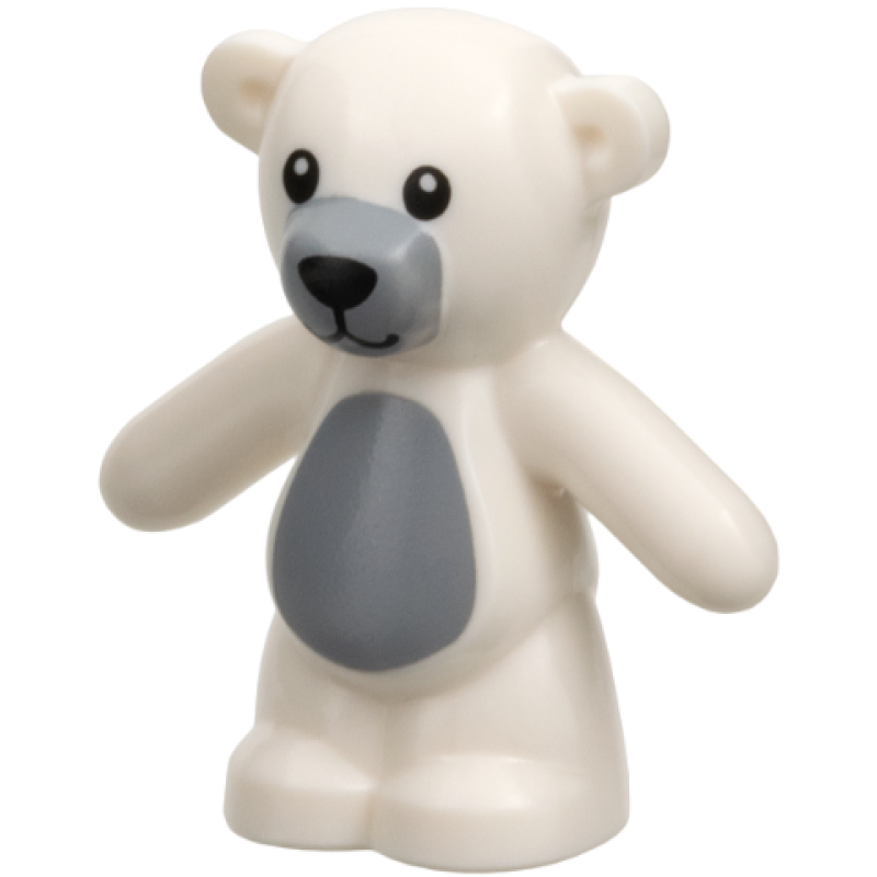 Teddy Beer met donker grijze buik White
