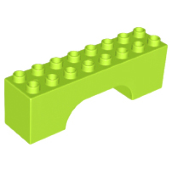 Duplo, Steen 2x8x2 boog Lime