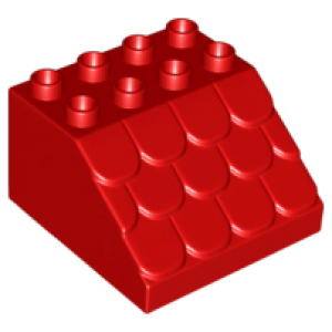 Duplo, Steen 4x4x2 dakpan Red