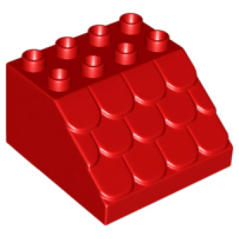 Duplo, Steen 4x4x2 dakpan Red