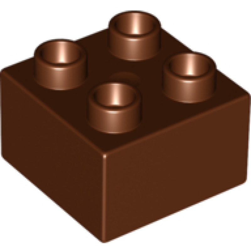 Duplo, Steen 2x2 Reddish Brown