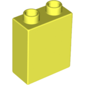 Duplo, Steen 1x2x2 zonder buis aan de onderkant Neon Yellow