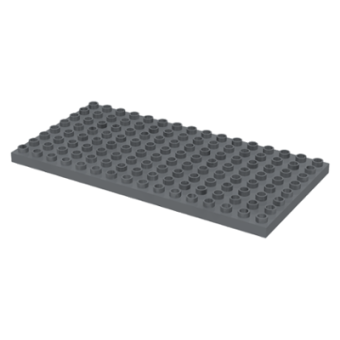 Duplo, Plaat 8x16 Dark Bluish Gray