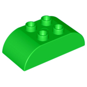 Duplo, Steen 2x4 gebogen dakpan Bright Green