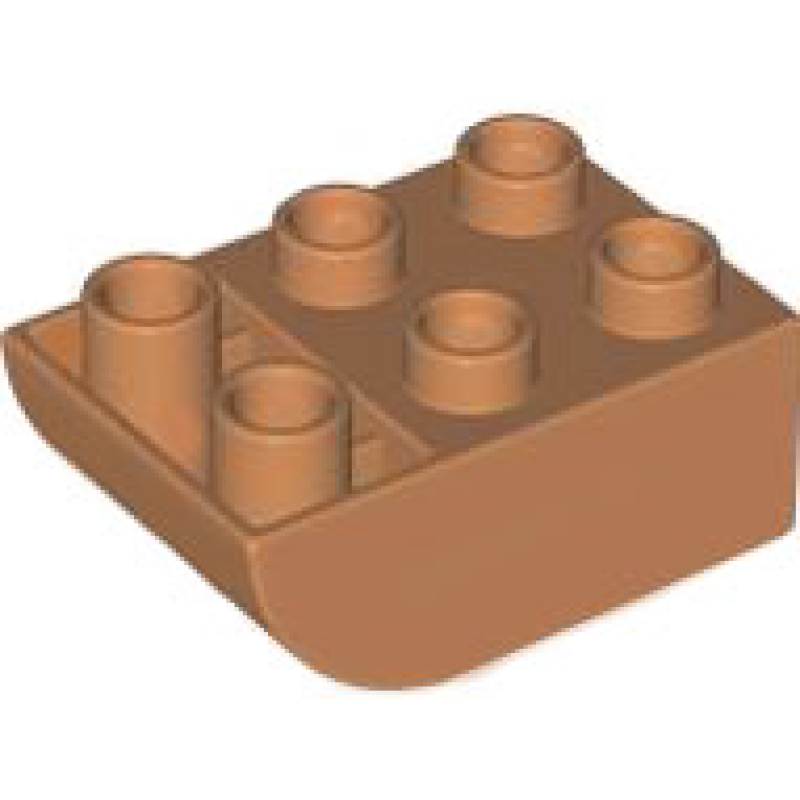 Duplo, Steen 2x3 gebogen dakpan Medium Nougat