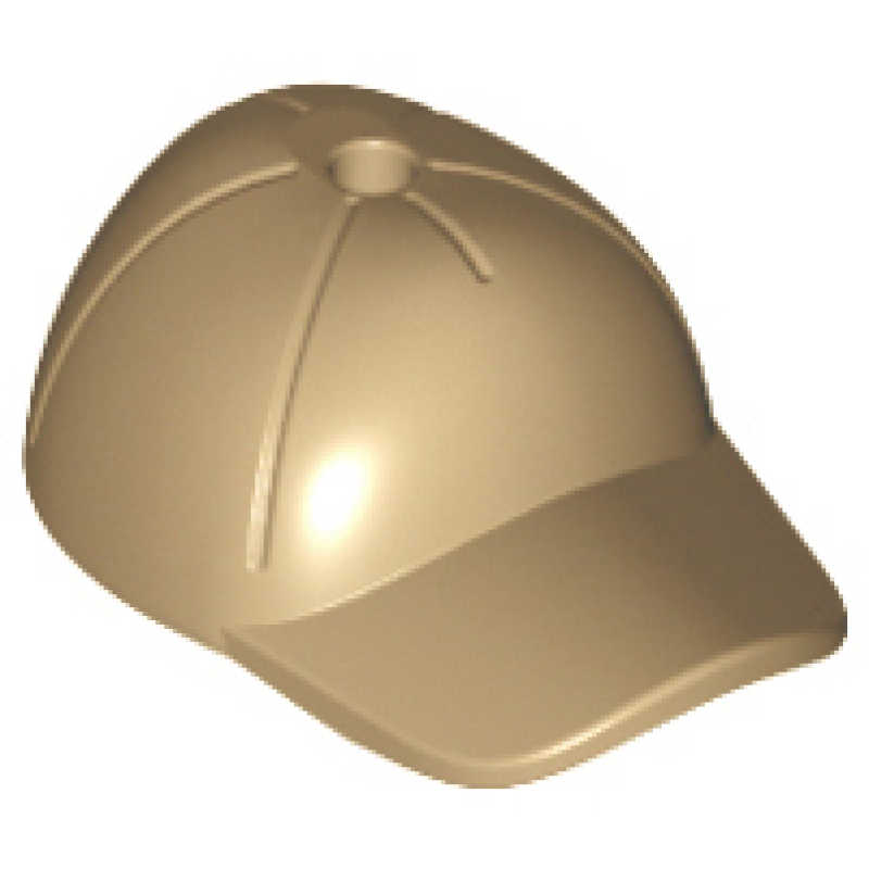 Minifiguur, Hoofddeksel Pet met Gebogen Klep Dark Tan