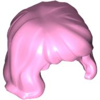 Haar, Schouder Lengte, Golvend met Pony Bright Pink