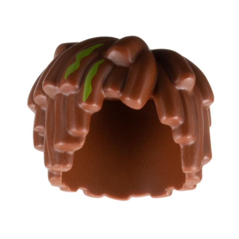 Haar Kort Gelaagd Mop Top met limoen streepjes Reddish Brown