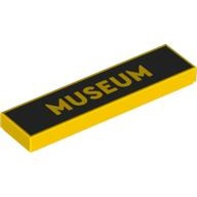 Tegel 1x4 met "Museum" opdruk Yellow