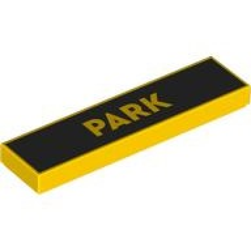 Tegel 1x4 met "Park" opdruk Yellow