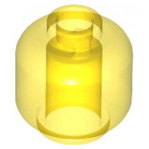 Minifigure, hoofd (blanco) met geventileerd nopje Trans Yellow
