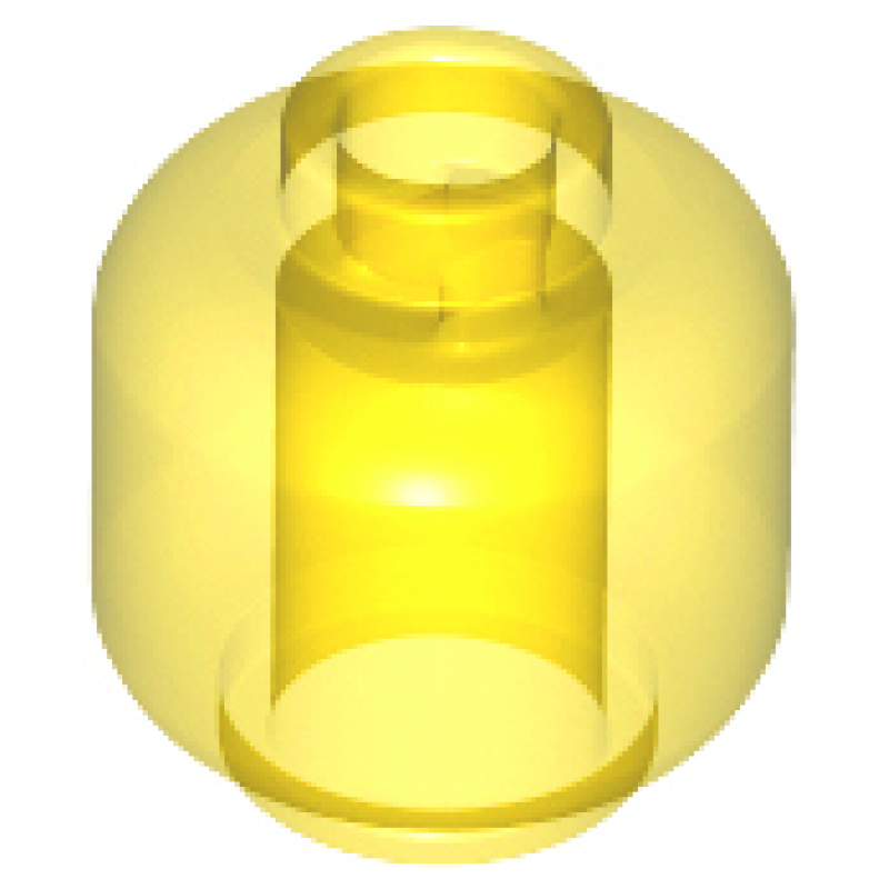 Minifigure, hoofd (blanco) met geventileerd nopje Trans Yellow