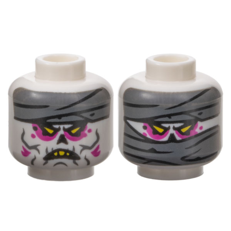 Hoofd, Dubbel, Alien, Mummy Verband, Magenta Oogschaduw White