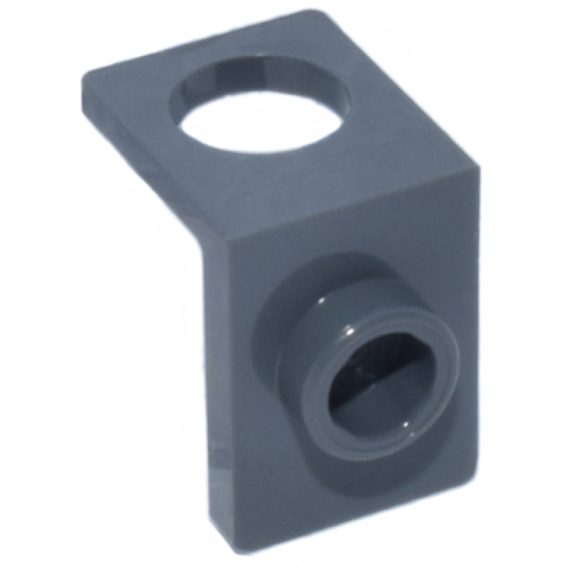 Plaat, Hoek met nop, Nek met dikke achterwand Dark Bluish Gray