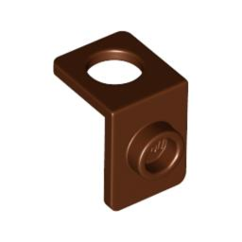 Plaat, Hoek met nop, Nek met dikke achterwand Reddish Brown