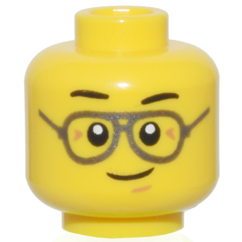 Hoofd, Zilveren Bril Yellow