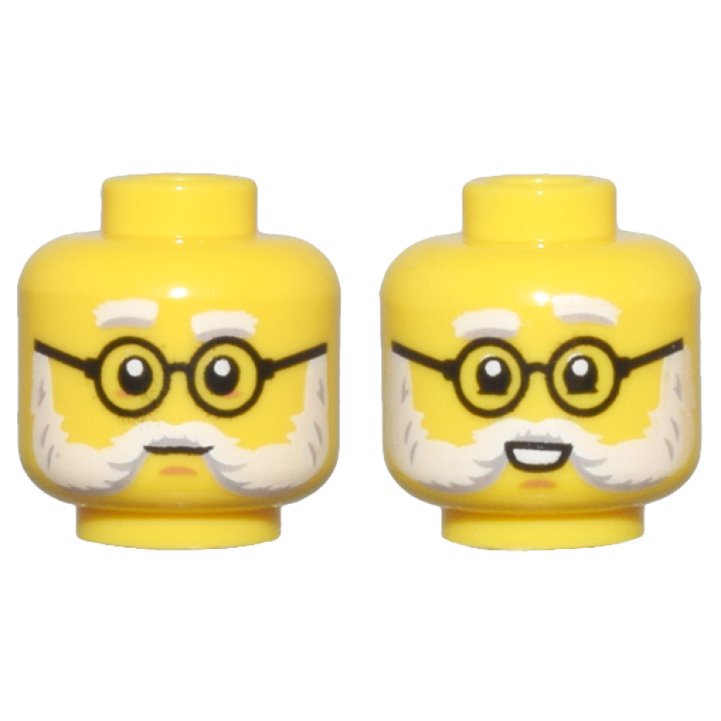 Hoofd, Dubbelzijdig Bril en Baard Yellow
