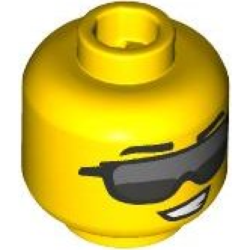 Hoofd, Zonnebril en Schuine Lach Yellow