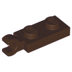 Plaat, Aangepast 1x2 met clip aan het einde Dark Brown