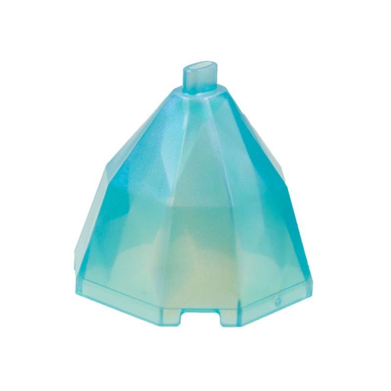 Mini Doll, Lange Jurk Volledig Achthoeking (onderkant van diamant jurk container) Satin Trans Light Blue