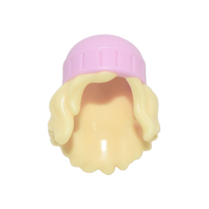 Haar Lang Golvend met Muts Bright Light Yellow 