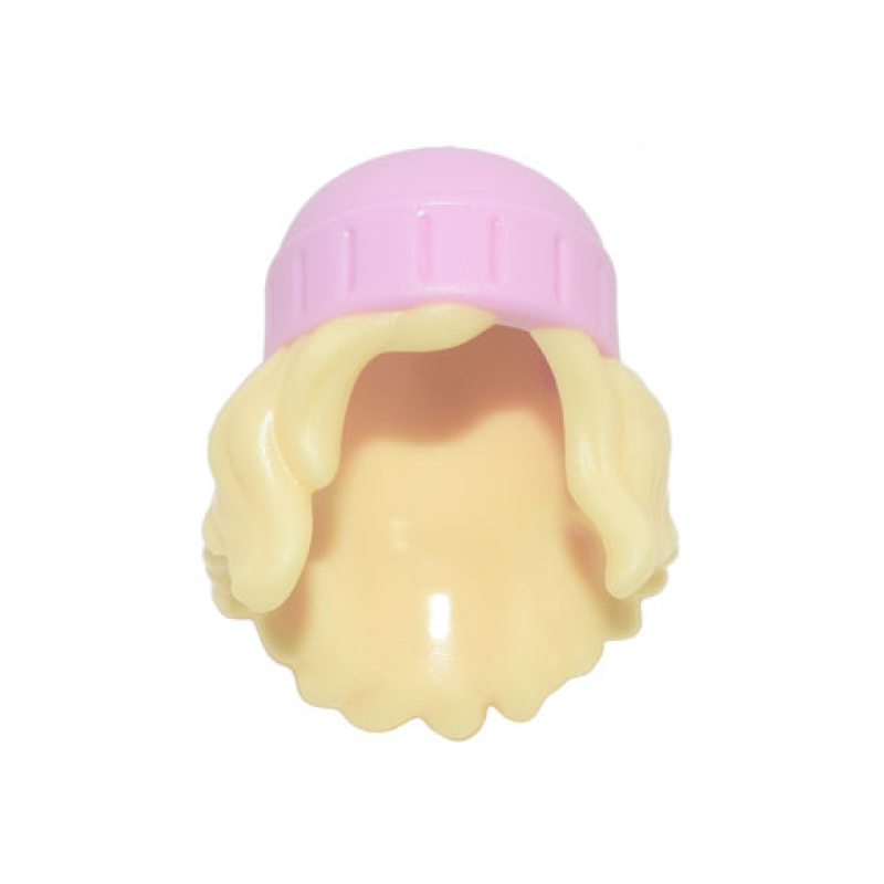 Haar Lang Golvend met Muts Bright Light Yellow 