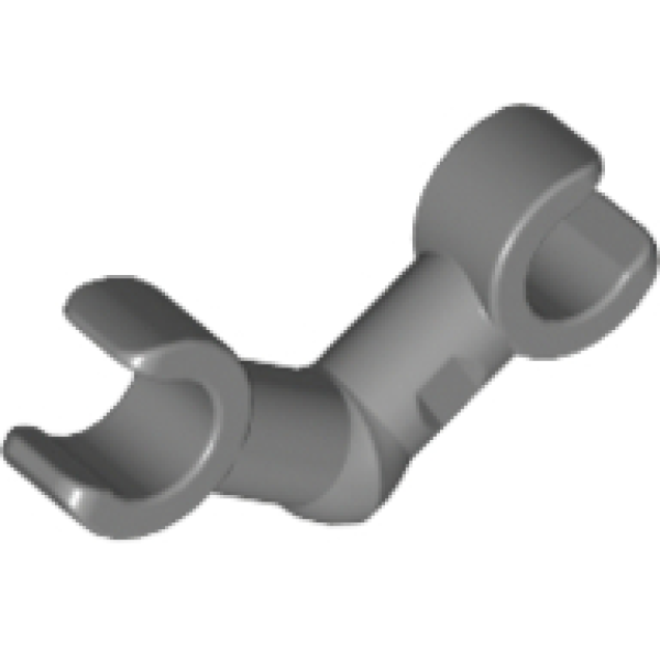 Arm Skelet, Gebogen met Klemmen (horizontale greep) Dark Bluish Gray