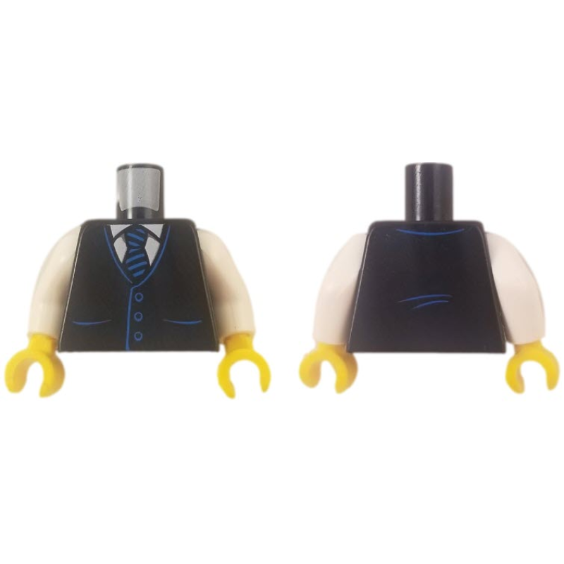 Romp, Vest met Stropdas, Witte Mouwen en gele handen Black