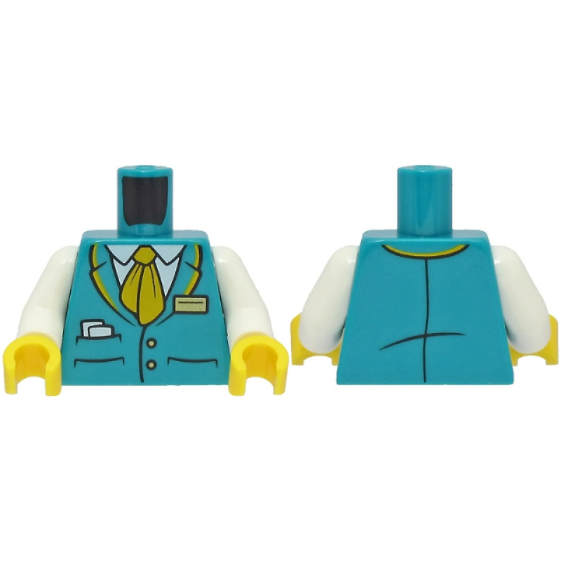 Romp, Jasje Pak met 2 knopen, Stropdas Dark Turquoise