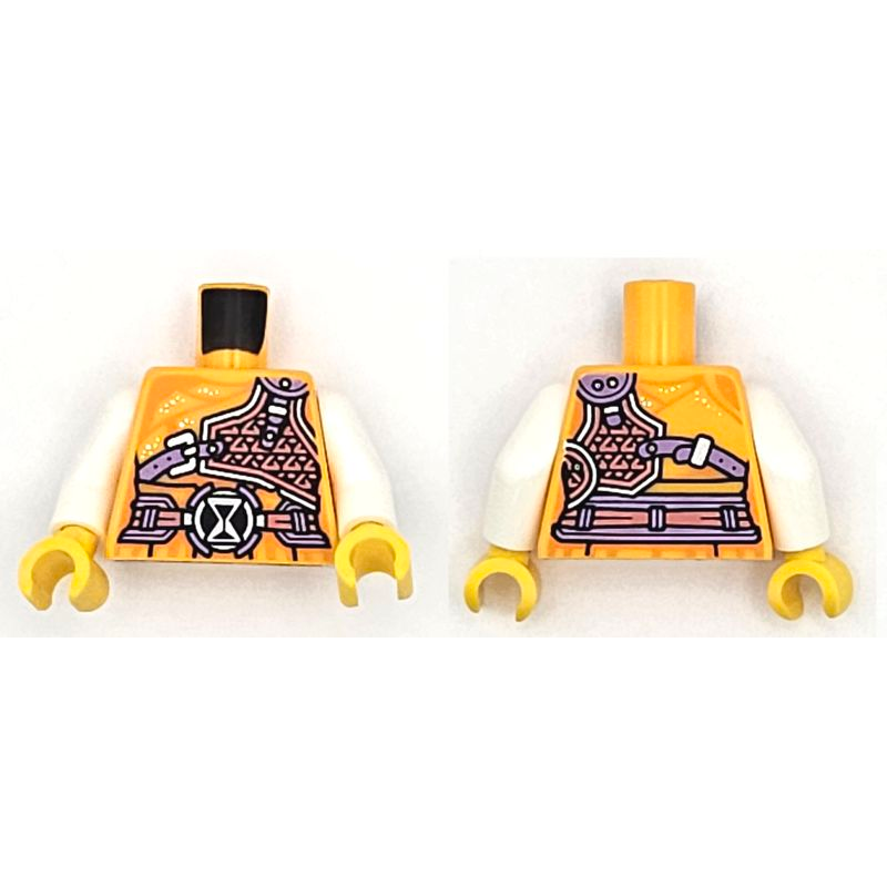 Romp, Gewaad met Zilveren Harnas en Riem, Zandloper Bright Light Orange