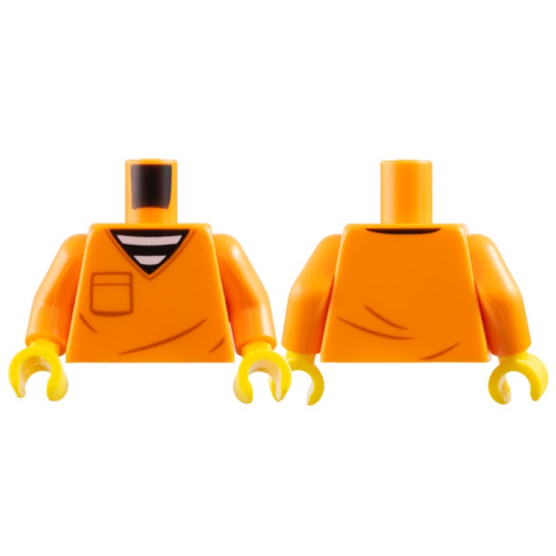 Romp, Shirt met Gestreept Ondershirt Orange