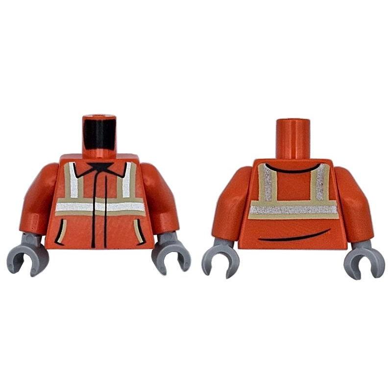 Romp, Veiligheidsjas met Reflectie Strepen Reddish Orange