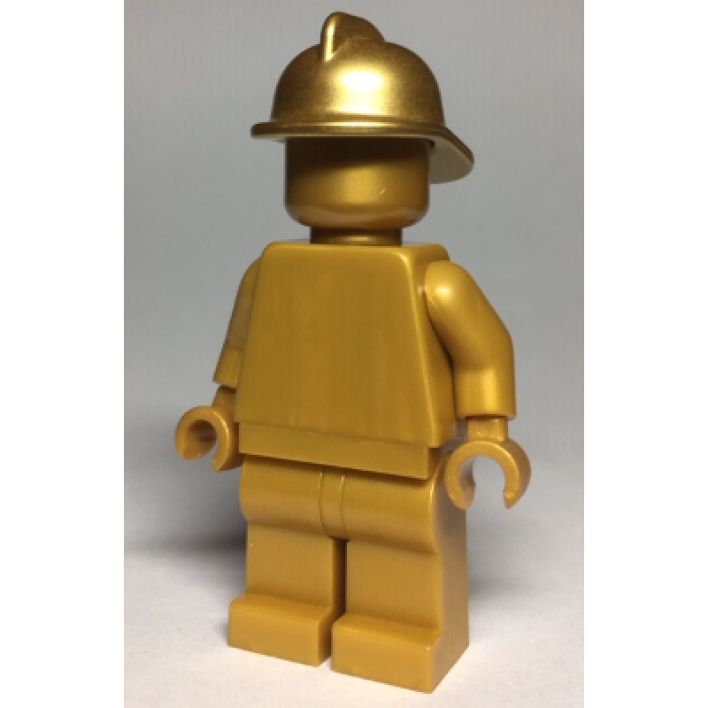 Standbeeld met brandweerhelm Pearl Gold