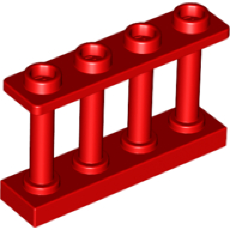 Hek 1x4x2 met 4 noppen Red