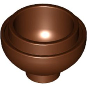 Steen, Rond 2x2 onderkant bol Reddish Brown