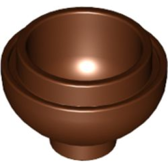 Steen, Rond 2x2 onderkant bol Reddish Brown